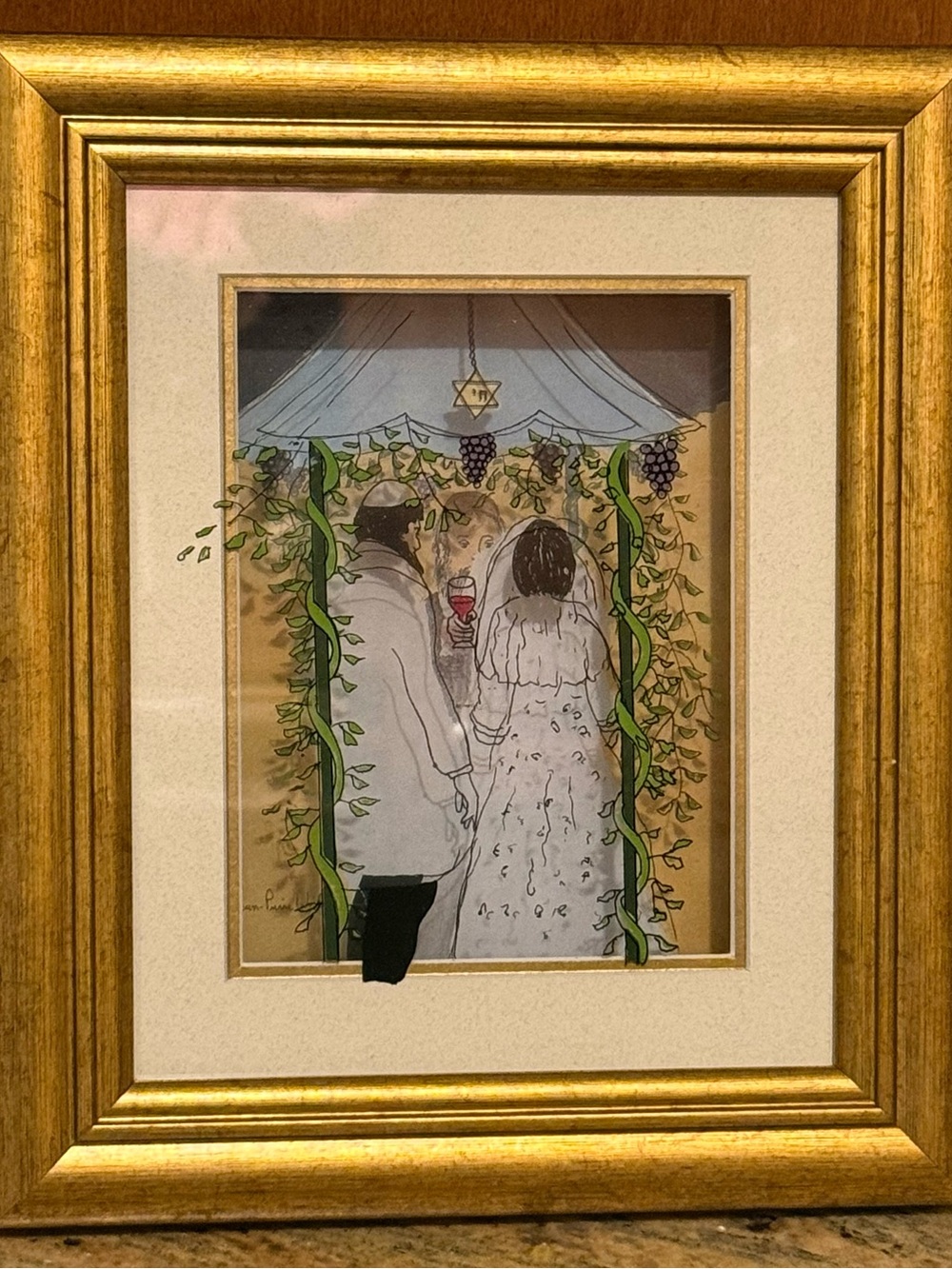Jean-Pierre Weill 3D Vitreography Glass Art "Jewish Wedding" – New In Box